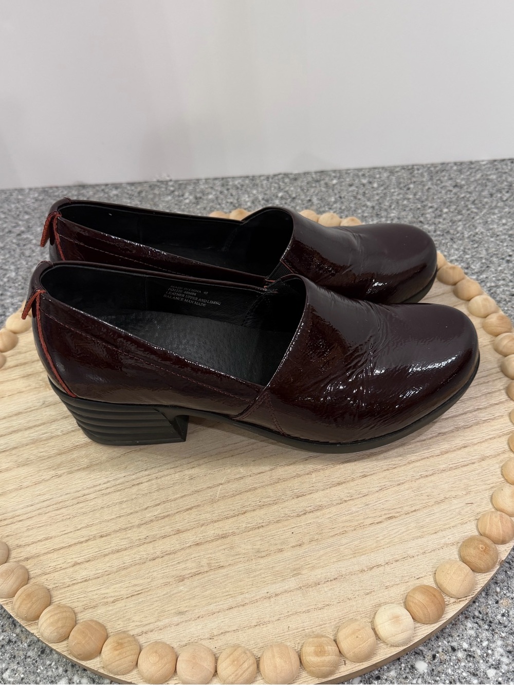 Sanita President Icon Burgundy Crinkle Patent Leather Loafers EU 40